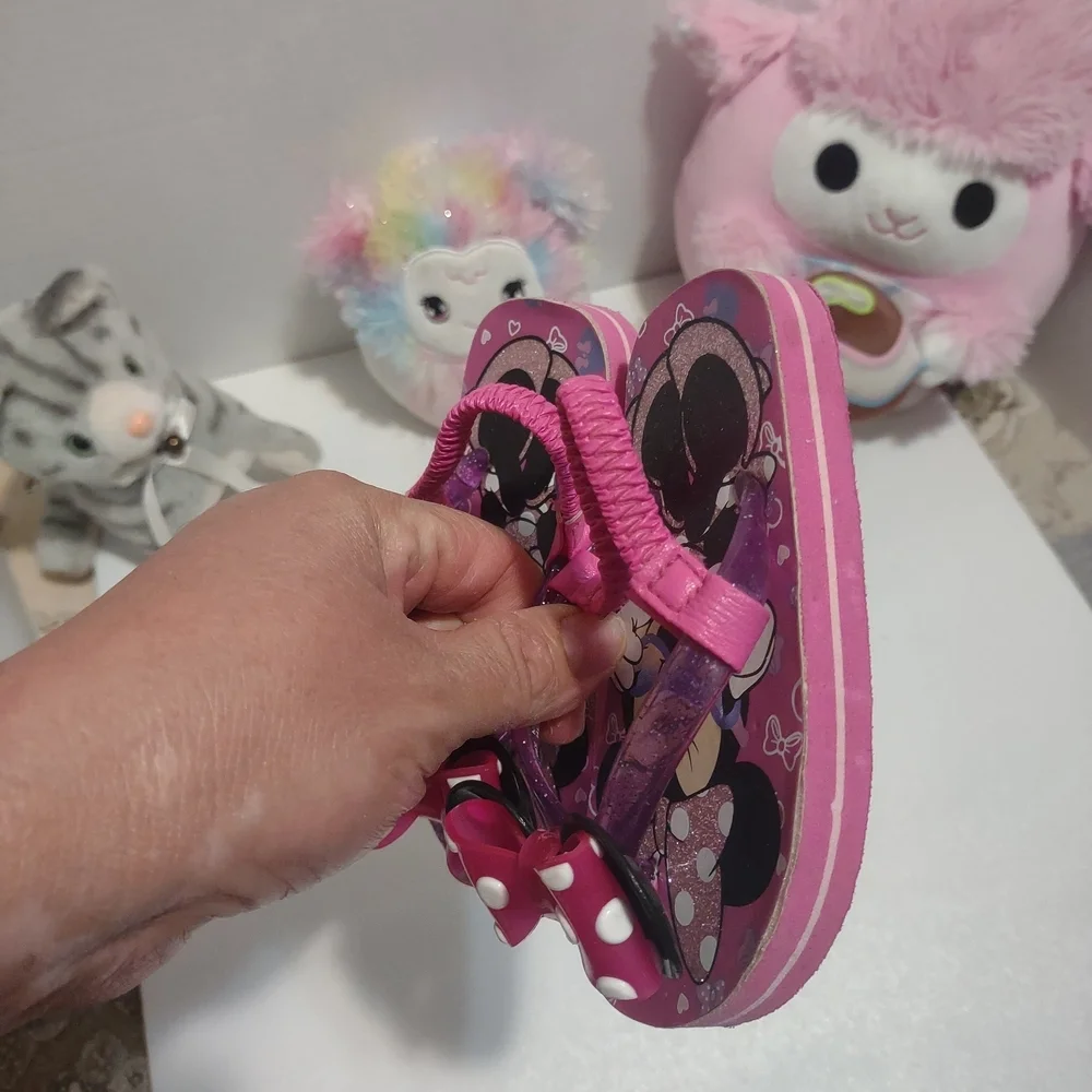 Disney Pink Minnie Mouse Kids Flip Flops